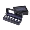Watch Boxes 2023 PU Leather Cases Storage 6/10/12/20 Girds Holder Box Organizer Display