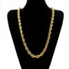 Gold Rope Chain For Men Fashion Hip Hop Necklace Jewelry 30inch Thick Link Chains214k