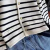 Womens Knits Tees Korean Fashion Sweater Cardigan Women Striped Knitted Fall Winter Short Long Sleeve Female Shrugs 231006