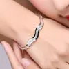 Brazalete de lujo ondulado brazalete abierto para mujer esmerilado pulsera de mujer anillo de doble línea amor entretejido pulsera ondulada de agua joyería 231006