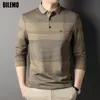 Polos pour hommes haut de gamme marque de mode concepteur de luxe polos unis coupe régulière décontracté à manches longues hauts vêtements 231006