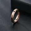 4 mm titanium roestvrijstalen ring met niet-vervagende nisontwerp dubbele schuine spiegel sieraden bruidspaar verlovingsringen gothic anillo bijoux groothandel