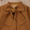 Abrigo 212Y Ropa para niños Chaqueta de lana para niñas Abrigos largos para niños Bowknot Moda Trench Abrigo Primavera Otoño Invierno Bebé Infantil Outwear 231008