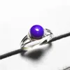 Bagues de cluster Véritable Naturel Sugilite Gemstone 925 Sterling Silver Bijoux Fashion Lady Bague Taille réglable