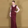 Lässige Kleider Tibetisches Kleid Ethnischer Stil Tibet Pamuklu Orientalische Mujer Langarm Baumwolle Robe Vintage Femme 5313