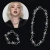 Łańcuchy Mały drut Brambles żelazo Unisex Choker Naszyjnik dla mężczyzn kobiety Hip-hop gotycki punkowy kolczak mały cierń łańcuch serca250b