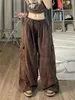 Damesbroeken M-XL 2023 Herfst Dames Casual Baggy Losse wijde pijpen Volledige lengte broek Pantalones Vintage overalls Vloerlengte