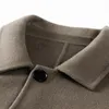 Mezclas de lana para hombres Chaquetas de lana de doble cara para hombres Alta calidad 100 lana Otoño Invierno Abrigos casuales de color sólido con un solo pecho para hombre 231005