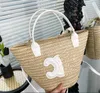 Designer handväskor sommar halm väska mode shopping väska strand totes kvinnor lyx vävda stora crossbody väskor lady axel korg väska 3 färg