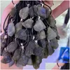 Pendant Necklaces 100Pcs Irregar Rough Amethyst Stone Fluorite Rose Quartz Citrine Necklace Bk Drop Delivery Jewelry Pendants Dhswv