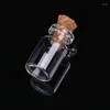 Бутылки для хранения, 10 шт., мини-стеклянный флакон для желаний с пробковой подвеской, 0,5/1/2/20 мл G32C