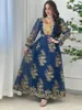 Etnische kleding Eid vrouwen losse jurk Abaya moslim feestjurken Ramadan borduurwerk mesh vestidos gewaad Dubai Arabische Turkije