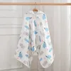 Serviettes Robes Petit motif imprimé frais serviette de bain pour enfants gaze à quatre couches bébé serviette de bain douce garçons filles serviette de bain absorbante à capuche 231006