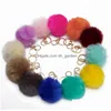 Porte-clés 8 cm bibelot pompons porte-clés fausse fourrure de lapin porte-moelleux pour boules de pom accessoires esthétiques porte-clés bijoux Mak Dhgarden Dhmp6