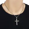 Colares Pingente Megin D Aço Inoxidável Titânio Simples Ins Hip Hop Cross Collar Chains Colar Para Homens Mulheres Casal Presente Jewel