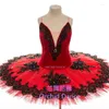 Stage Wear Brillant Haute Qualité Professionnel Taille Personnalisée Classique Adulte Filles Rouge Noir Oiseau Ballet Tutu Costumes