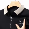 Mens Polos Business Long Sleeved Wear Golf Tshirt Spring and Autumn Clothing Casual Top Solid Simple Polo Shirt 231006