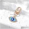 Porte-clés Evil Eye Strass Hamsa Main Porte-clés Bague Pour Femmes Hommes Fatima Bleu Sac Accessoires De Voiture Drop Livraison Bijoux Dhcyu