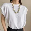 Chokers Trendy Colorful Acrylic Beaded Chain Necklace For Women Statement Long Big Resin Women Necklace Jewelry Korean Gifts 231006