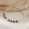 Bracelets à maillons en cristal pour femmes, breloque ronde en perles, cadeau de saint-valentin, bijoux de mariage, Sl453