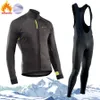 Radtrikot-Sets Pro Team Winter-Thermo-Fleece-Radtrikot-Set Rennradanzug Mountian Fahrradbekleidung Ropa Maillot Ciclismo Hombre 231005