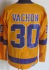 Homem Vintage Hóquei 30 Rogatien Vachon Jersey Retro 33 Marty McSorley 22 Tiger Williams 19 Butch Goring 16 Marcel Dionne Clássico CCM Aposentado Preto Branco Amarelo Roxo