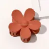 Big Flower Shaped Hair Claw Women Solid Color Frosted Hair Clip Crab Clamp Plastic Hairpin Ponytail Holder Barrette Hair Accessories