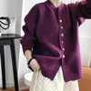 Women's Knits Tee Sweater Cardigram Leisure Gem Button Cardigan Women Autumn Winter Loose SingleBreasted Coat 231006