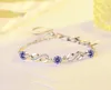 Bracelets à maillons scintillants infini violet CZ pour femmes et filles, chaîne de boîte cadeau d'anniversaire de mariage