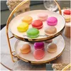 Decorative Flowers Wreaths 1Pc Simated Makaron Model Fake Cake Cream Snack Shooting Props Pographic Sketch Painting Dessert Drop Deliv Dhedj