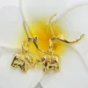 Dangle Earrings Factory Outlet Luxury Ethnic Style Charms Gold-color 8 11mm Elephant Drop Party Gifts Lovely Jewelry B2664