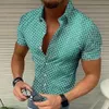 Yaz Yeni Gömlek Erkekler Çek Kısa Kollu Gömlek Sıradan Büyük Boyut Çeki Üstü Erkekler İçin Düğme Elbise Kemez Homme Bluse309w