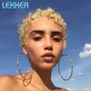 Synthetic Lekker 613 Blonde Short Pixie Curly Human Wig for Women Finger Waves Bob Brazilian Remy Hair Glueless Colored Blue Wigs 231006
