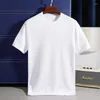 T-shirts voor heren Puur katoen Luxe zomer Effen kleur Ronde hals Business Casual Koreaanse modeontwerper T-shirt met korte mouwen M-4XL