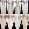 Bow Ties Hi Tie Champagne Ivory Floral Solid Design Silk Wedding Tie For Men Quality Hanky Cufflink Fashion Nicktie Business Drop 231005