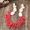 Chokers European US Creative Exaggerated Antler Chain Necklace for Women Round Beaded Resin Necklace Fashion Party Punk Jewelry Gifts 231006