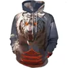 Men's Hoodies Spring And Autumn Women Men Animal Hoodies- 3D Printed Full Hooded Sweatshirt Cosplay Costume For Unisex Chrismas