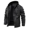 Männer Leder Faux Marke Jacke Männer Vintage Biker PU Mantel Kausalen Motorrad Jacken Plus Größe 8XL 3D Stehkragen herbst Winter Dicke Tops 231005