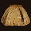 Men's Jackets Corduroy Jacket Multi-pockets Light Yellow Loose Fit Hunting Safari Workwear Vintage Designer Clothes Spring Autumn