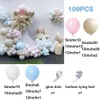 Autres fournitures de fête d'événement 109pcs blanc sable rose ballons arc kit bébé douche ballon guirlande décor sexe révéler enfant fête d'anniversaire décoration 231005