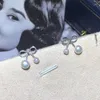 Dingle örhängen grossist bowknot design stud 3pairs/parti mode smycken kvinnor gåvor 6-7 mm pärla