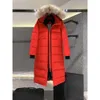 Cananda Goosewomen's Canadian Down Jacket Women's Parkers vinter i mitten av längden över knä huva tjocka varma gooses rockar kvinnliga122786 Chenghao01