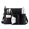 Kosmetiktaschen Koffer Rownyeon Make-up-Künstler-Tasche Studiotasche Hüfttasche Pinselaufbewahrung für Make-up-Künstler Friseur mit Taschentuch-Bürstenhalter 231006