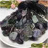 Pendentif Colliers 100pcs Irregar Rugueux Améthyste Pierre Fluorite Quartz Collier BK Drop Livraison Bijoux Pendentifs Dhgarden Dhci2