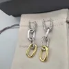 Earrings earrings designer Color jewelry bijoux Double woman fashion earring Jewelry Twisted luxury Four Ring Buckle Chain Dy High Quality Accessories