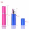 5 ml Mini Parfumflesje Reizen Hervulbare Lege Spray Cosmetische Container Verstuiver Aluminium Flessen 50 Ship ZZ