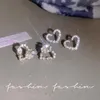 Boucles d'oreilles en forme de perle d'amour pour femmes, Design Unique, élégant, mode coréenne, petit Zircon S925, aiguille en argent, métal, mignons