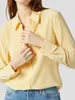 2023 new womens Shirt Fashion Long Sleeve Lapel Neck Solid Color Silk Single-Breasted Shirts