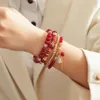 Strand 4PCS Boho Beads Bracelet Charm Beaded Braclets For Women Jewelry Set252Y