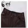 Pantaloni da uomo in pelle coreana piedi da uomo antivento autunno inverno pantaloni skinny neri in peluche per uomo personalità Pantalon Homme